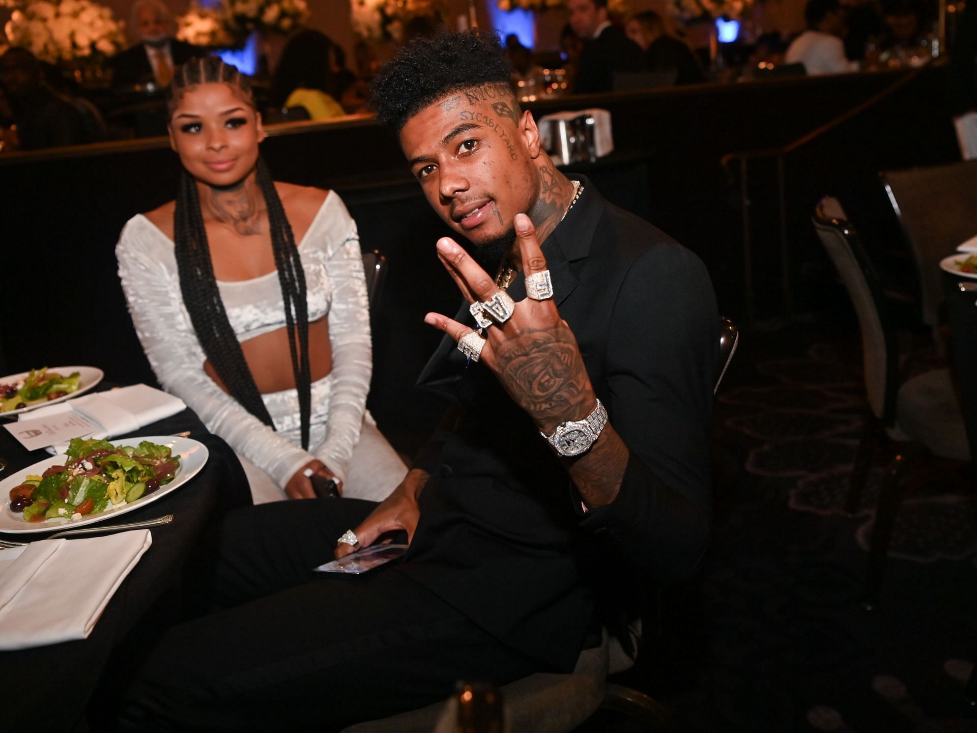 Chrisean Rock and Blueface attend the 2nd annual Hollywood Unlocked Impact Awards - (Image via Getty)